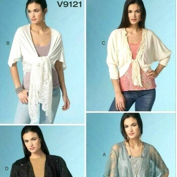 Sewing Pattern Vogue V9121 Elizabeth Gillett Jacket Shrugs Boleros L-XXL16-26 UC - Picture 6 of 10